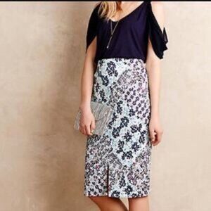 Anthropologie Sam & Lavi Floral Patchwork High Waisted Midi Pencil Skirt. Size S